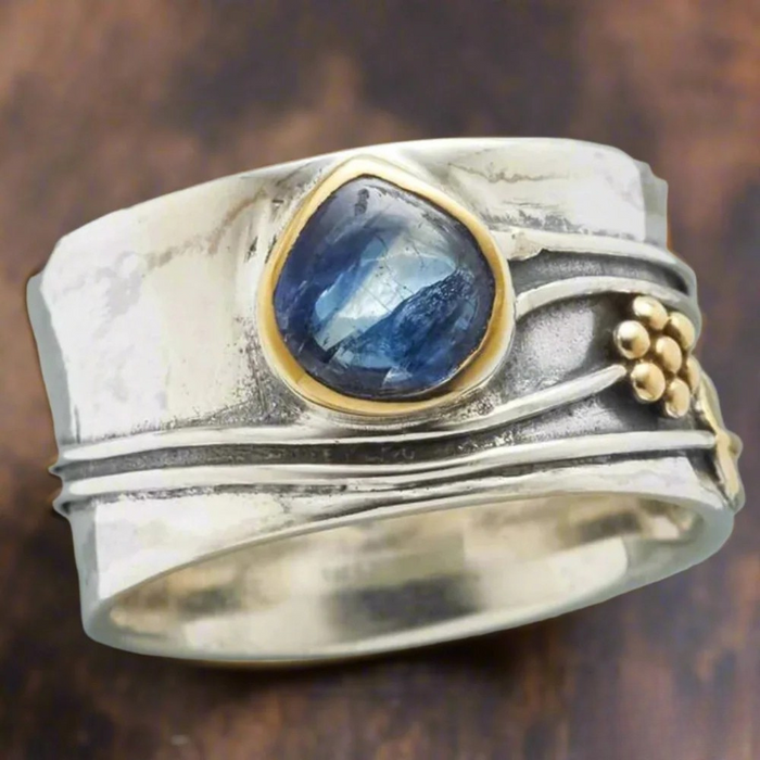 Anello meditativo bohémien con pietre preziose