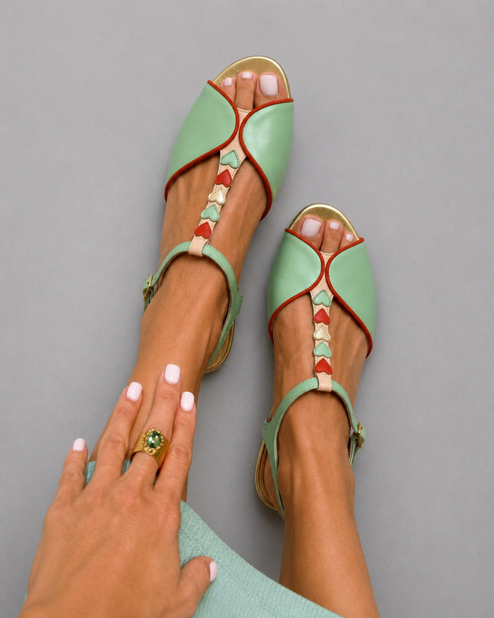 PEARL | Sandali Slingback con Dettaglio a Cuore