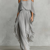 Set in Chiffon Grigio: Canotta e Pantaloni