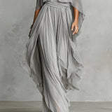 Set in Chiffon Grigio: Canotta e Pantaloni