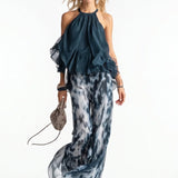 Set elegante in chiffon a due pezzi