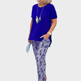 Gianna - Completo elegante con top aderente e pantaloni ampi