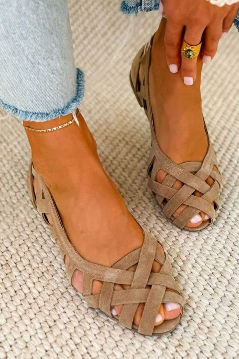 ODETTE | Sandali Piatto con Upper Intrecciato
