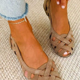ODETTE | Sandali Piatto con Upper Intrecciato