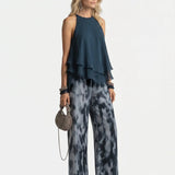 Set elegante in chiffon a due pezzi
