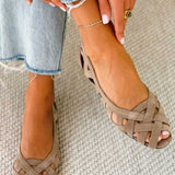 ODETTE | Sandali Piatto con Upper Intrecciato