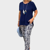 Gianna - Completo elegante con top aderente e pantaloni ampi
