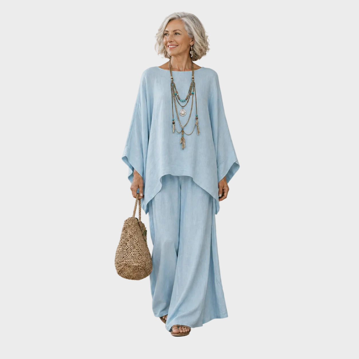 Beata - Completo elegante in lino in due pezzi