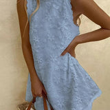 Abito Mini Senza Maniche in Pizzo Casual