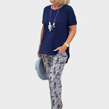 Gianna - Completo elegante con top aderente e pantaloni ampi