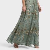 Daniela | Abito lungo fluido ed elegante con scollo all'americana da donna