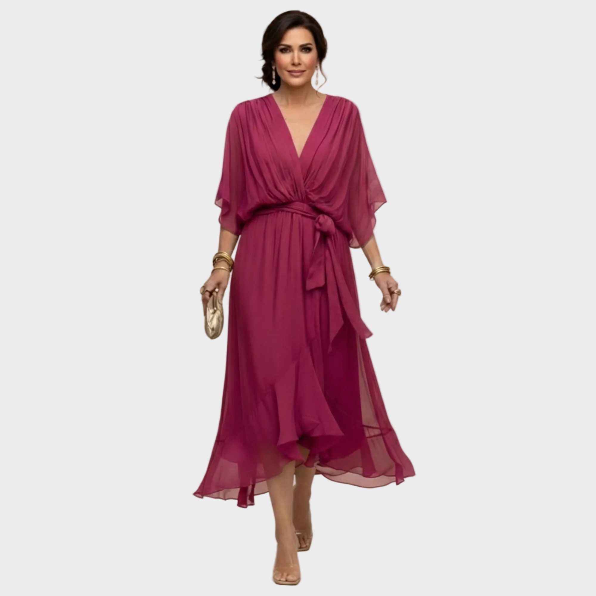 Monica Chiffon - Abito con scollo a V