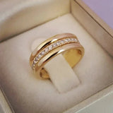 Anello doppio elegante con zirconi