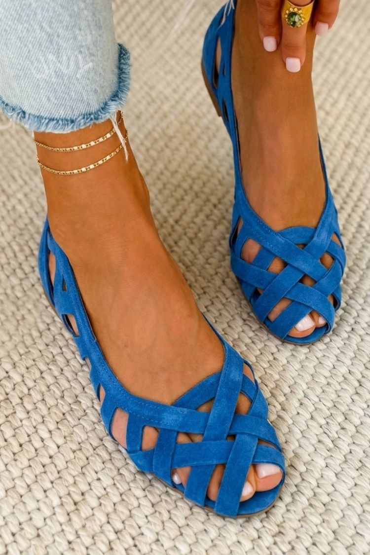 ODETTE | Sandali Piatto con Upper Intrecciato