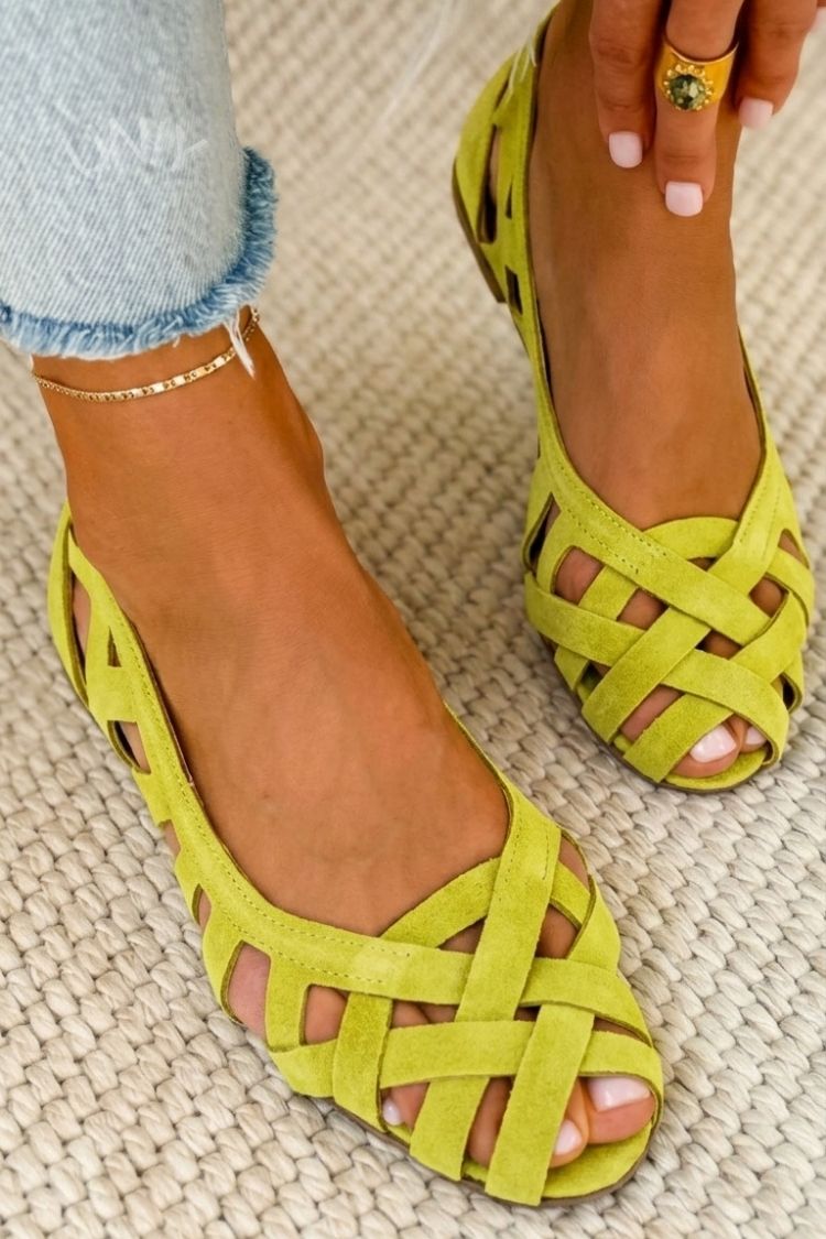 ODETTE | Sandali Piatto con Upper Intrecciato