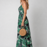 Gisèle | Abito midi floreale con scollo a V