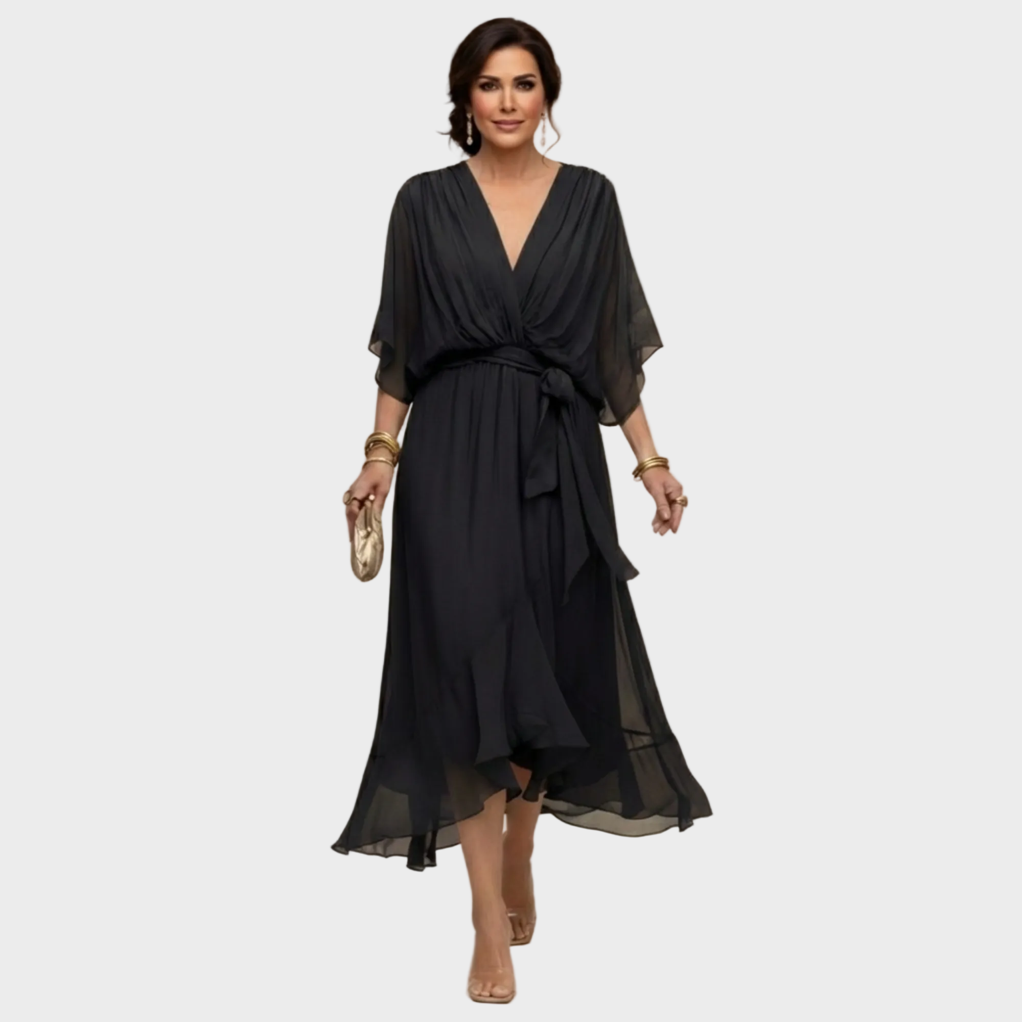 Monica Chiffon - Abito con scollo a V