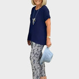 Gianna - Completo elegante con top aderente e pantaloni ampi