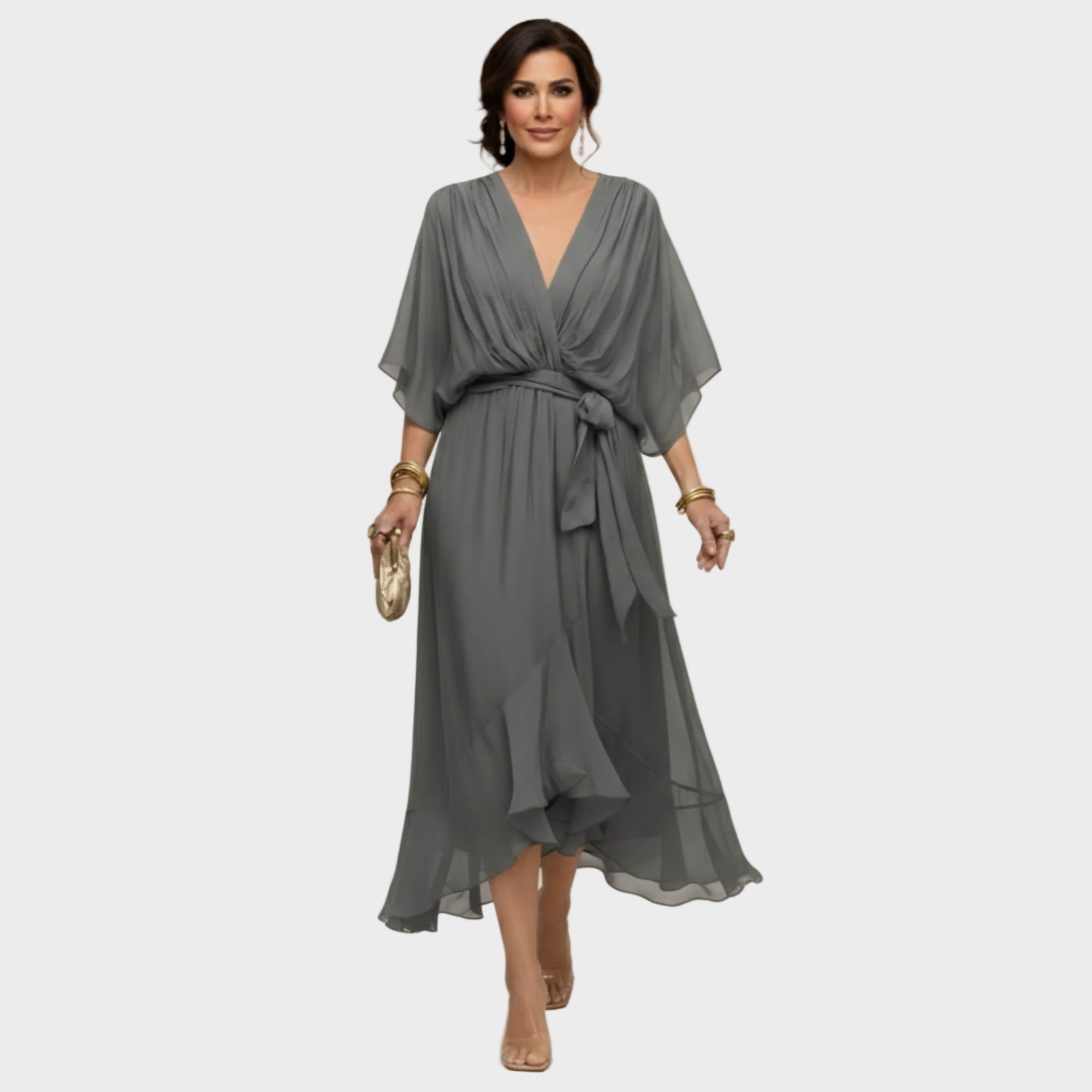Monica Chiffon - Abito con scollo a V