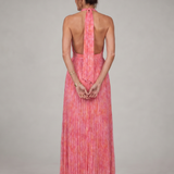 Rosalie | Abito maxi con collo a halter plissettato