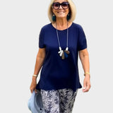 Gianna - Completo elegante con top aderente e pantaloni ampi