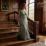 Daniela | Abito lungo fluido ed elegante con scollo all'americana da donna