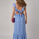 Héloïse | Abito midi con volant e cut-out