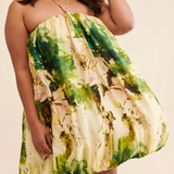 Mini Abito Halter Verde a Bolle