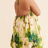 Mini Abito Halter Verde a Bolle