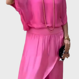 Stella - Top ampio e pantaloni con spacco – Completo due pezzi in chiffon