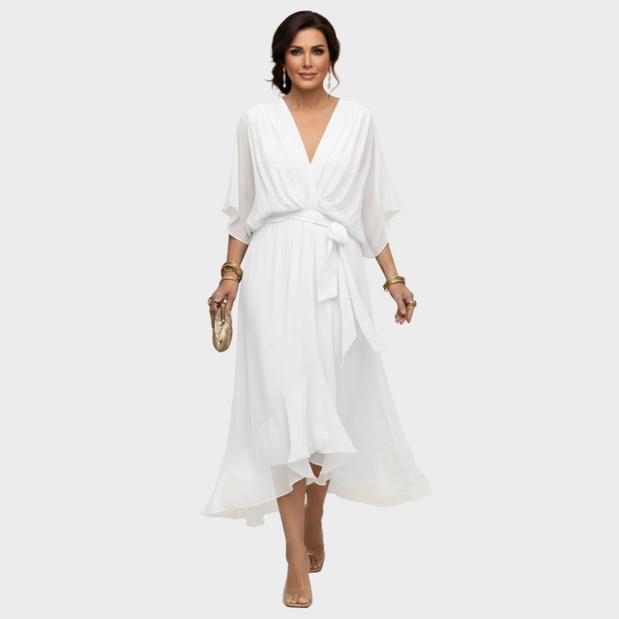 Monica Chiffon - Abito con scollo a V
