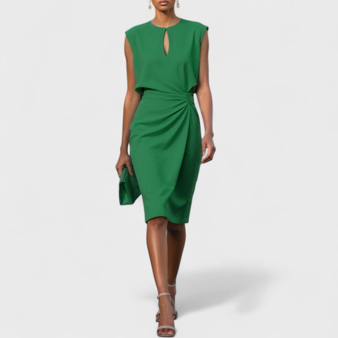 Elena - Abito midi elegante a portafoglio