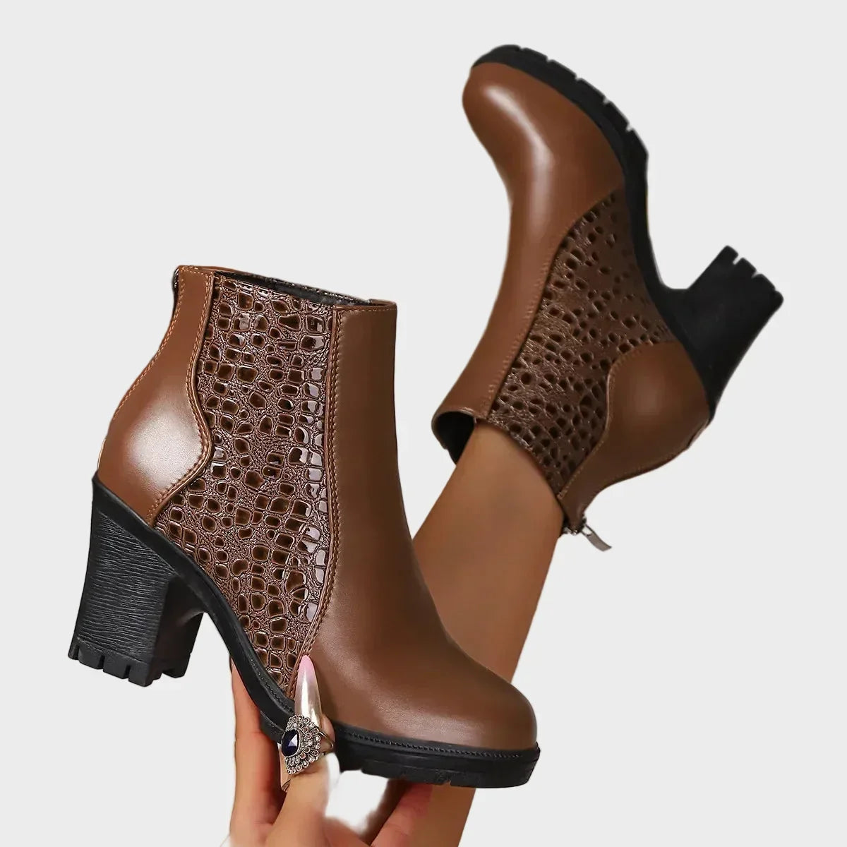 Caterina™ - Scarpe in vera pelle con tacco largo e supporto dell'arco plantare 💫