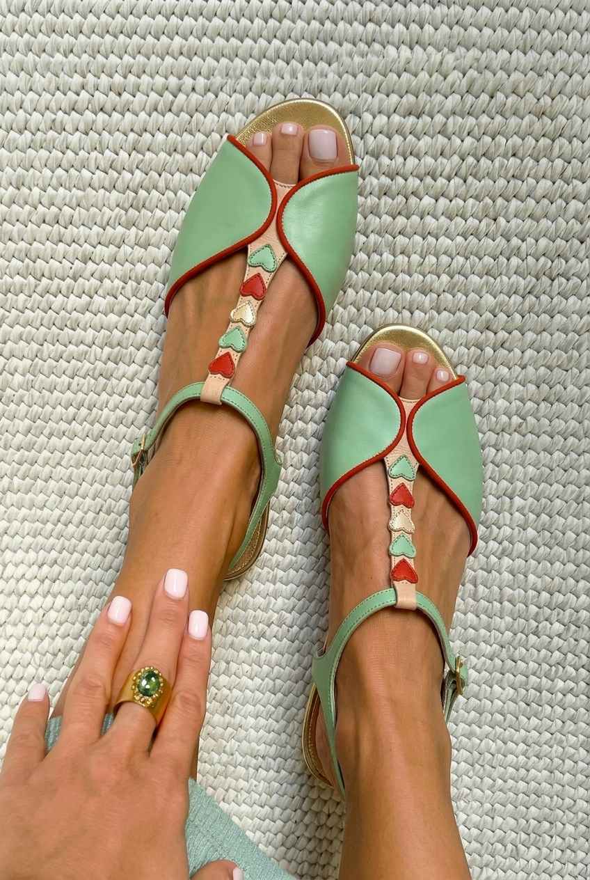 PEARL | Sandali Slingback con Dettaglio a Cuore