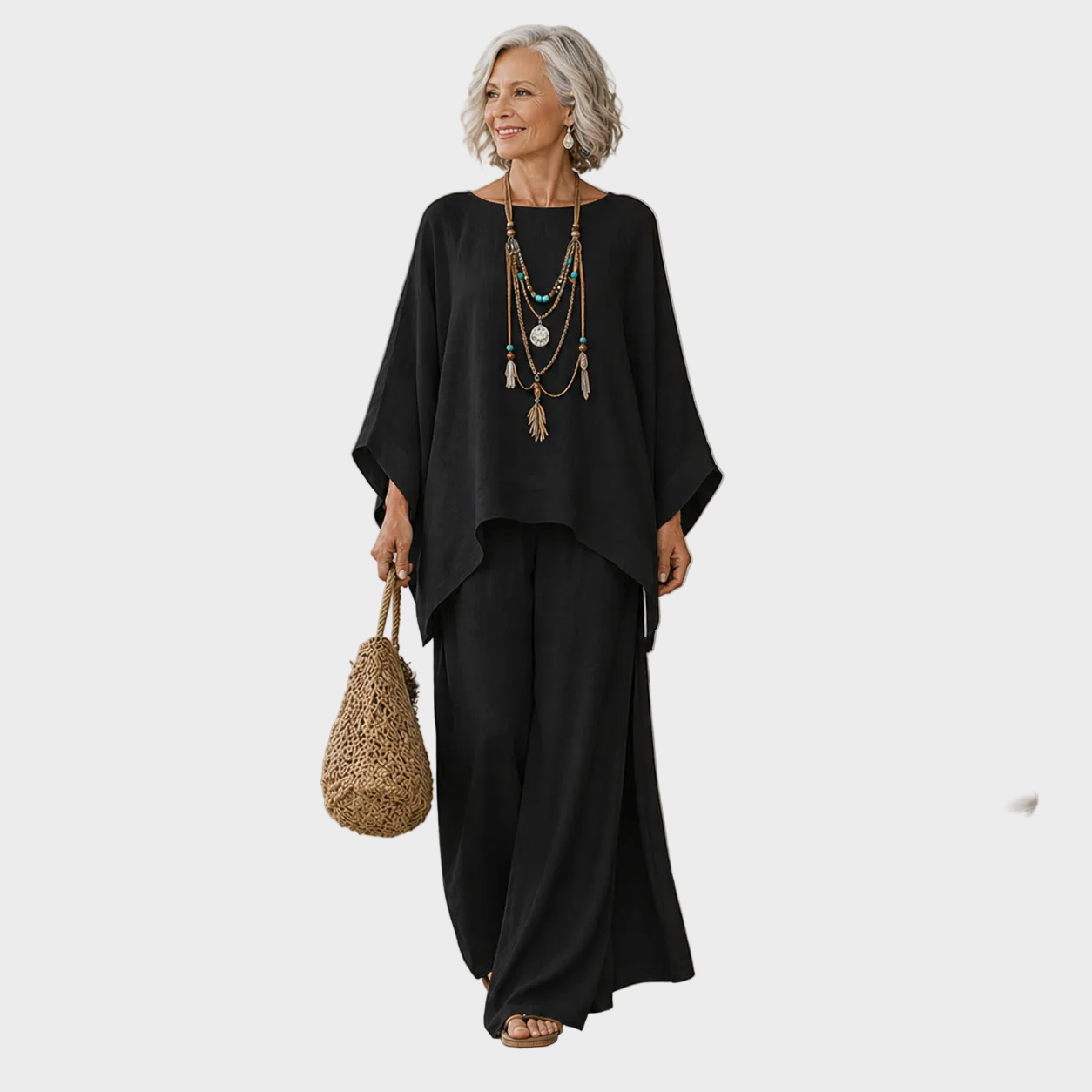 Beata - Completo elegante in lino in due pezzi