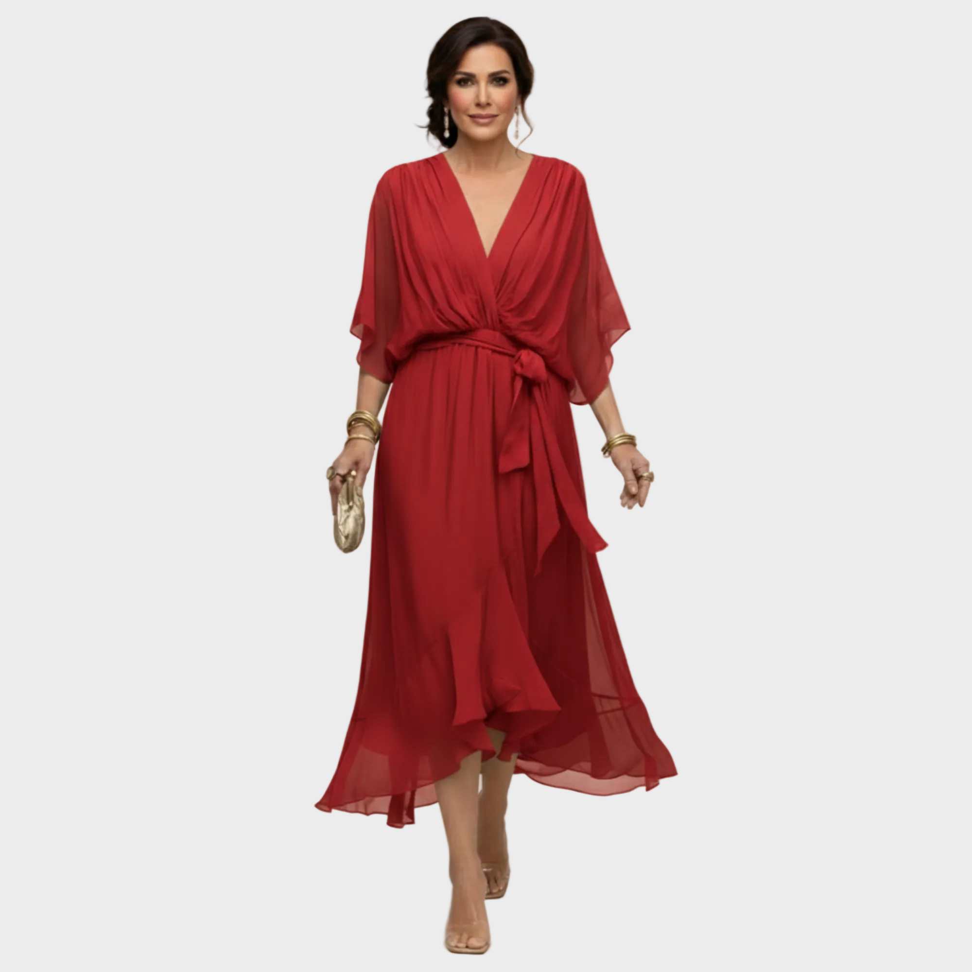 Monica Chiffon - Abito con scollo a V