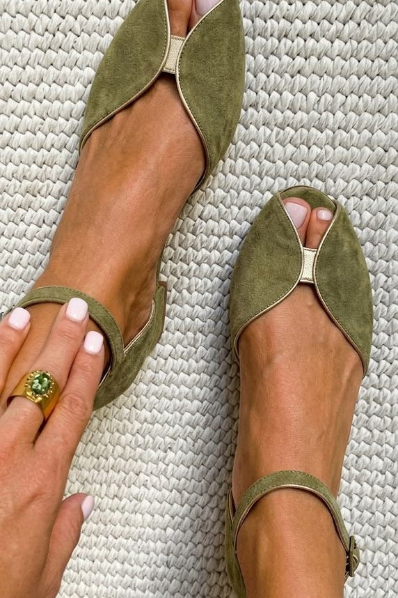 GIUGNO | Ballerine Open Toe con Bordo Metallico