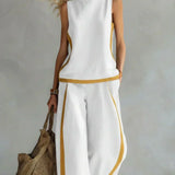 Ursula - Set Elegante e Casual di Gilet e Pantaloni con Finiture Bicolore