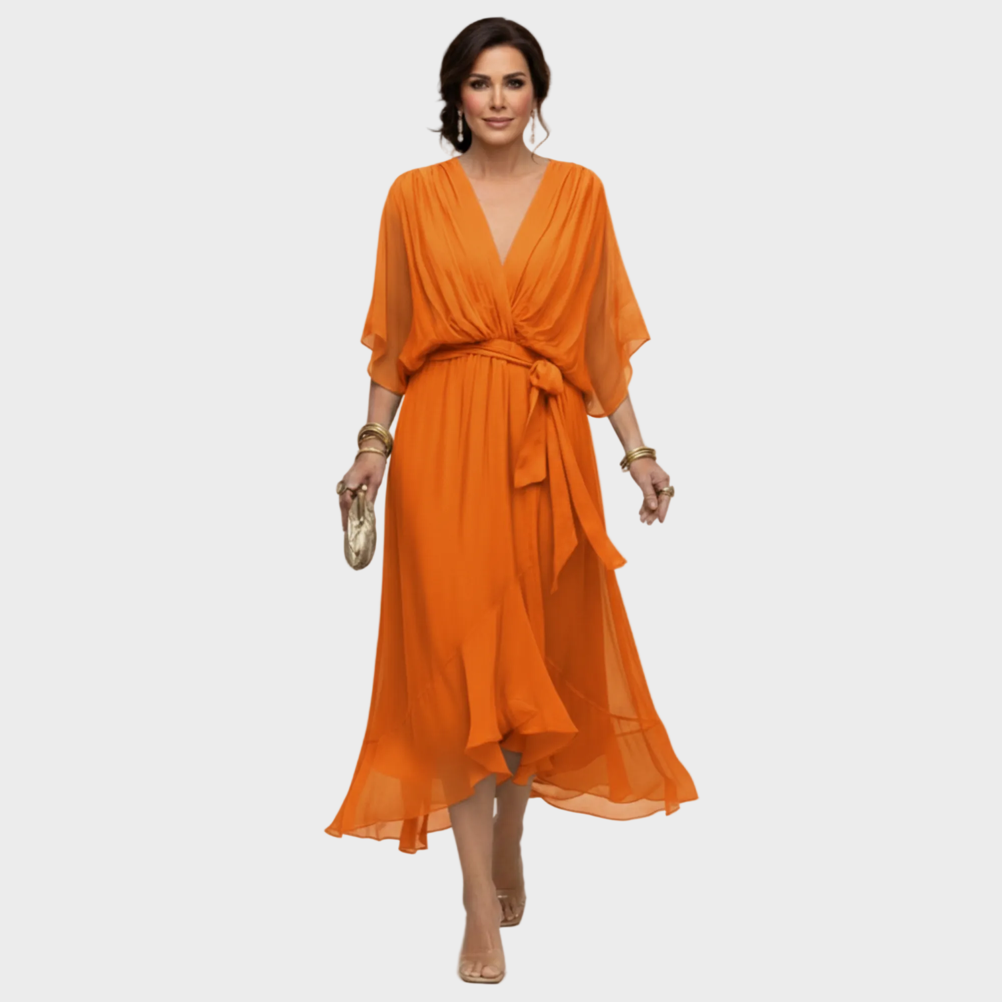 Monica Chiffon - Abito con scollo a V