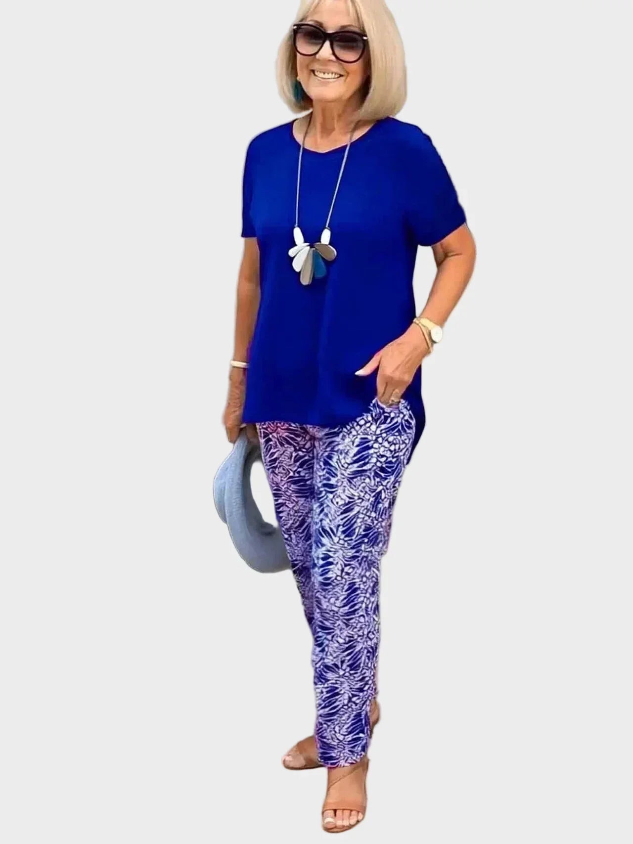 Gianna - Completo elegante con top aderente e pantaloni ampi