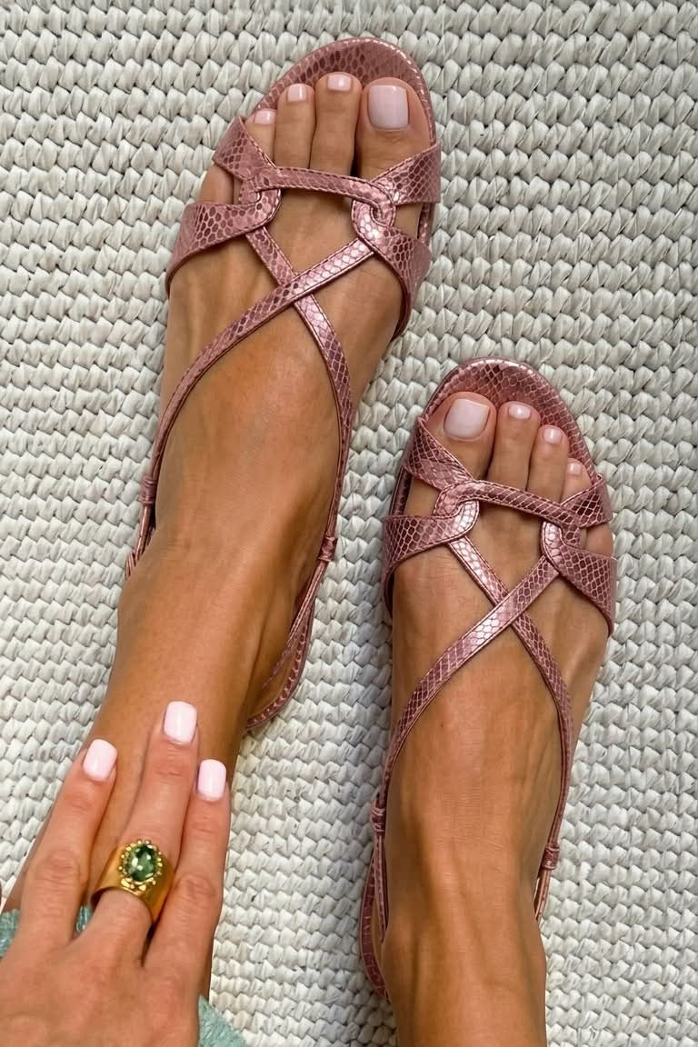 IVY | Sandali Slingback Effetto Serpente