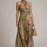 Julie | Abito a Scollo Halter a Fiori