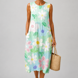 Irène | Abito midi con fiori pastello