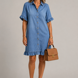 Margaux | Abito effetto denim con bottoni
