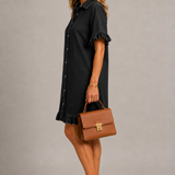 Margaux | Abito effetto denim con bottoni