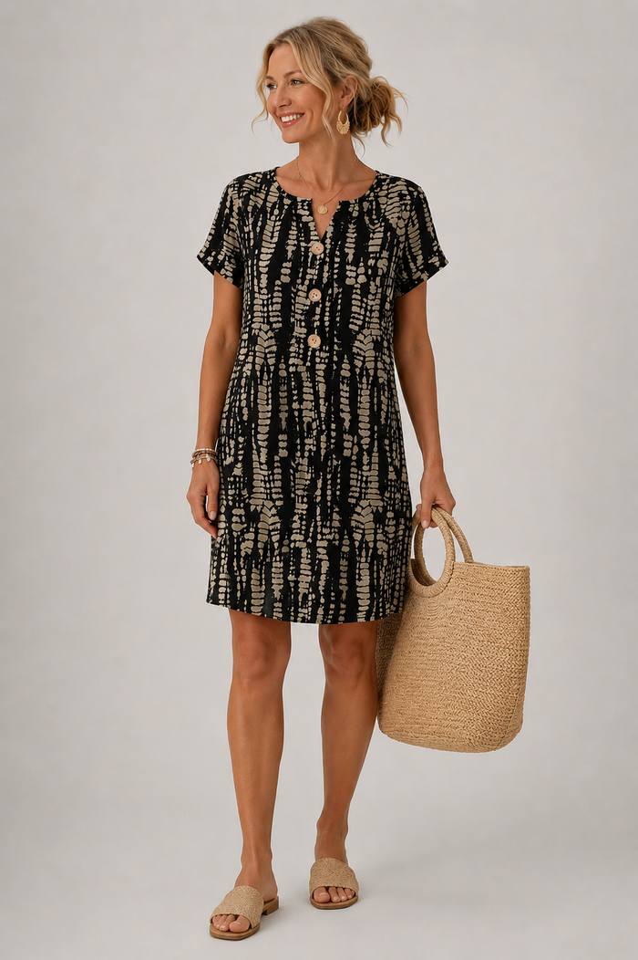 Constance | Abito a blocchi di colore con scollo a V