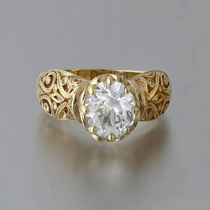 Anello elegante con zircone bianco