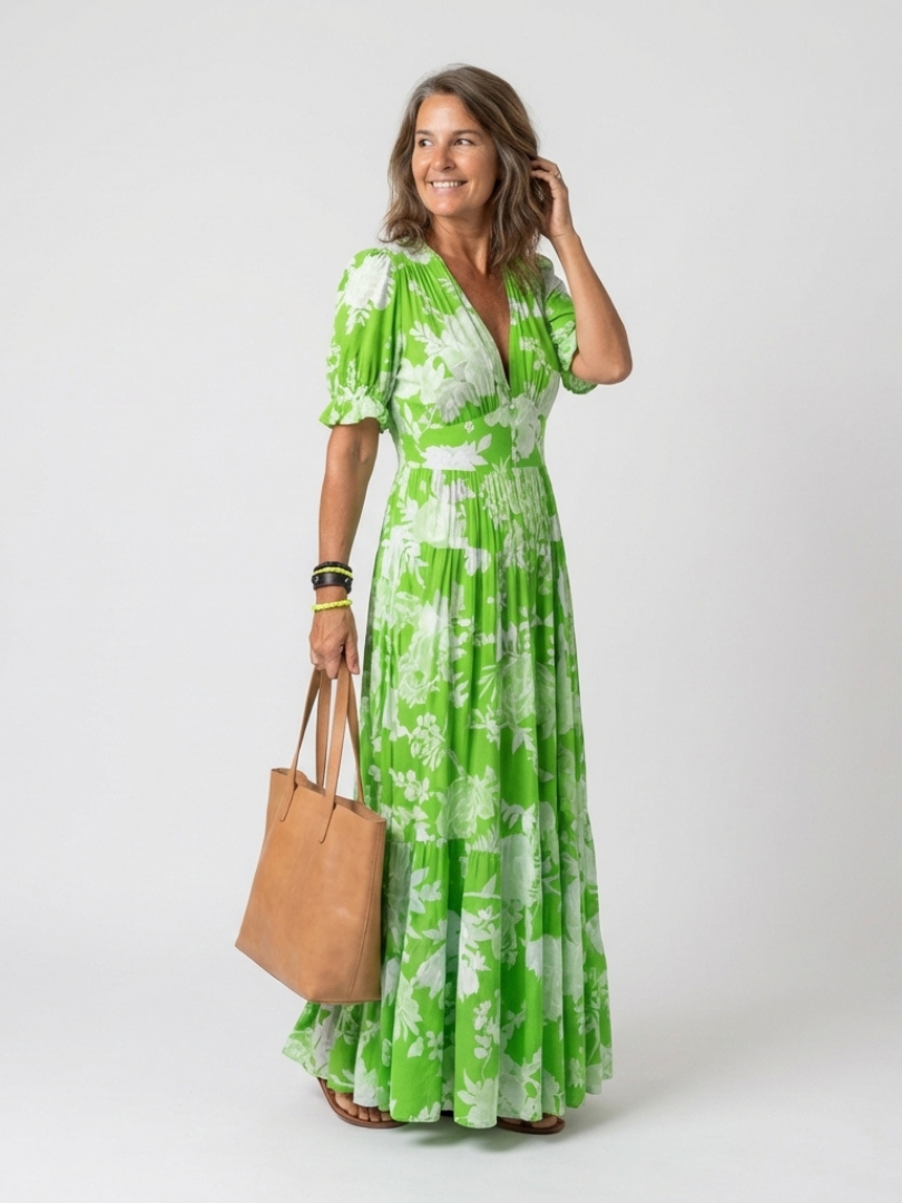 Line | Abito midi floreale romantico con scollatura a V