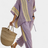 Lorena - Completo boho in lino e bambù
