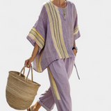 Lorena - Completo boho in lino e bambù